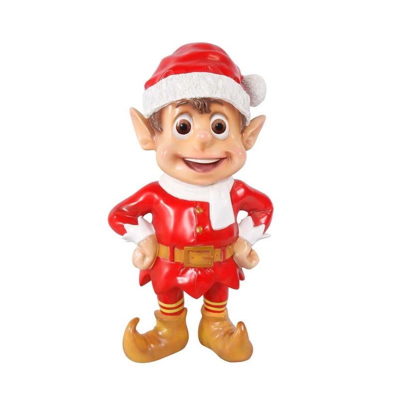 Load image into Gallery viewer, 3&#39; Standing Santa Elf Fiberglass Christmas Decoration
