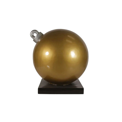 2' Gold Ball Ornament Fiberglass Christmas Decoration with Base