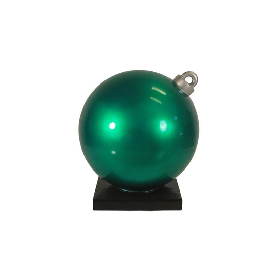 2' Green Ball Ornament Fiberglass Christmas Decoration with Base