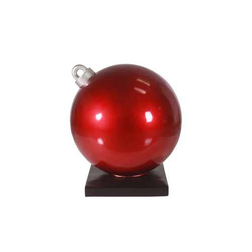 2' Red Ball Ornament Fiberglass Christmas Decoration with Base