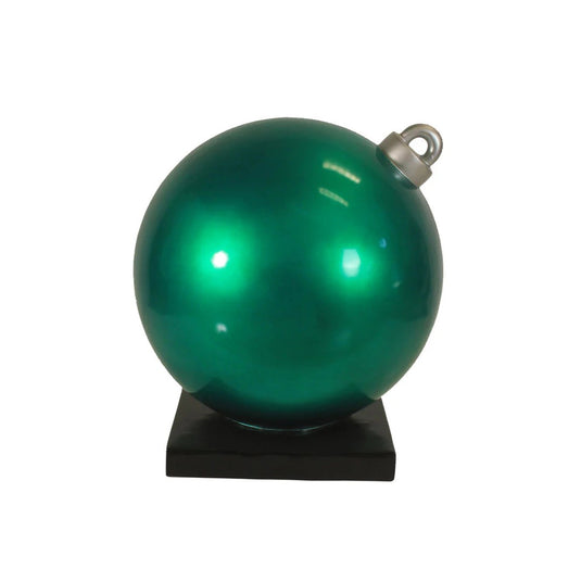 3' Green Christmas Ball Ornament Fiberglass Christmas Decoration with Base