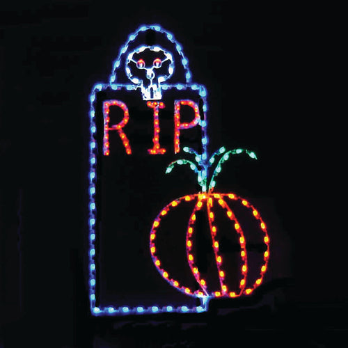 7' RIP Tombstone Pole Mount Halloween Light Display