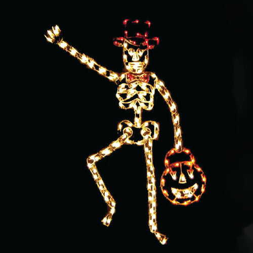 7' Skeleton Pole Mount Halloween Light Display