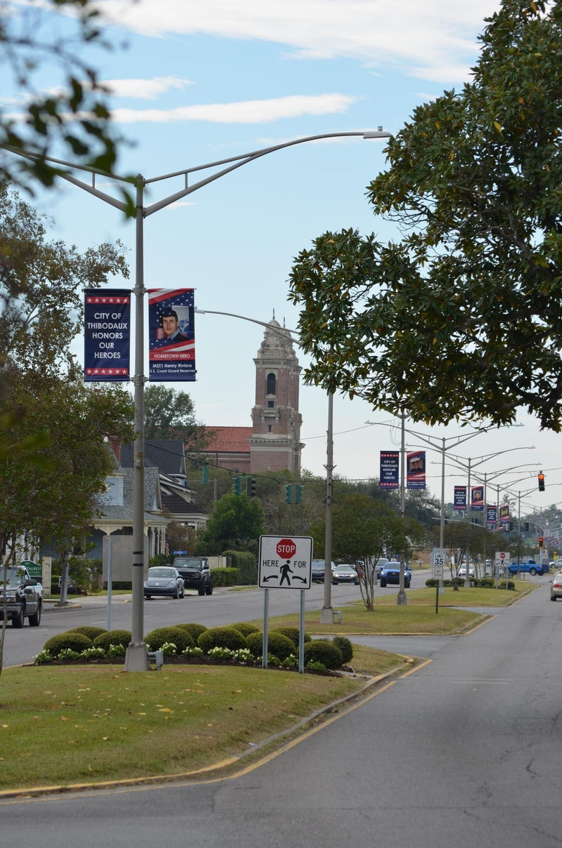 Load image into Gallery viewer, D447 Hometown Hero Stylized Flag - Pole Banner
