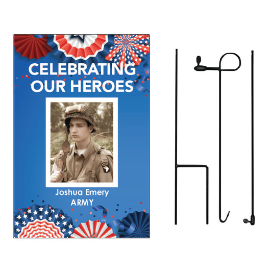 D448 Patriotic Blue Hometown Hero - Garden Flag