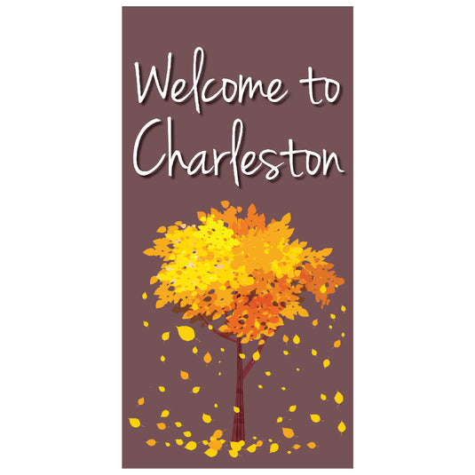 D449 Autumn Leaves Falling - Pole Banner