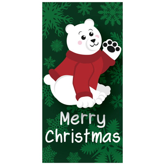 D489 Waving Polar Bear - Pole Banner