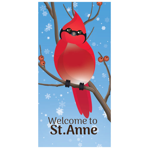 D536 Winter Cardinal - Pole Banner