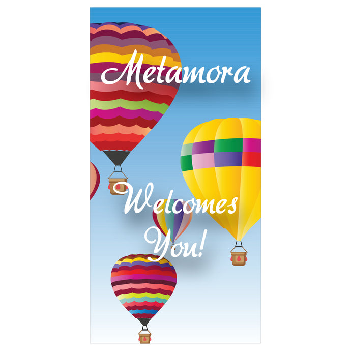 D619 Hot Air Balloon Welcome - Pole Banner