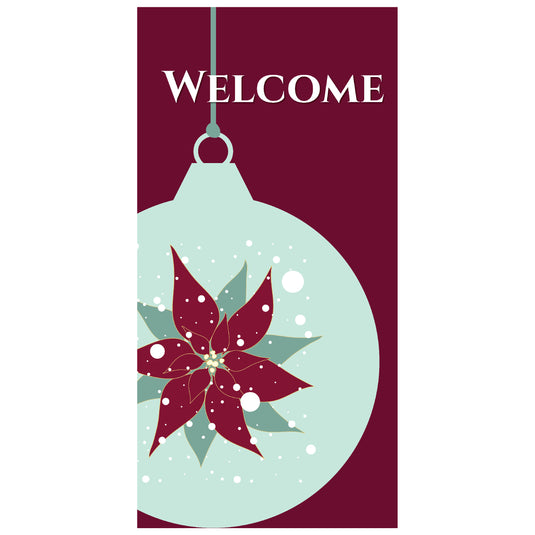 D693 Snowy Poinsettia - Pole Banner