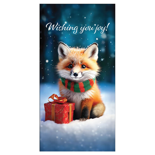 D717 Christmas Fox - Pole Banner