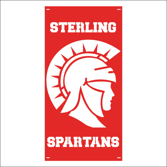 M116 Mascot Spartans - Metal Pole Banner