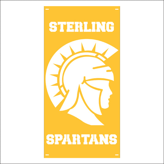 M116 Mascot Spartans - Metal Pole Banner