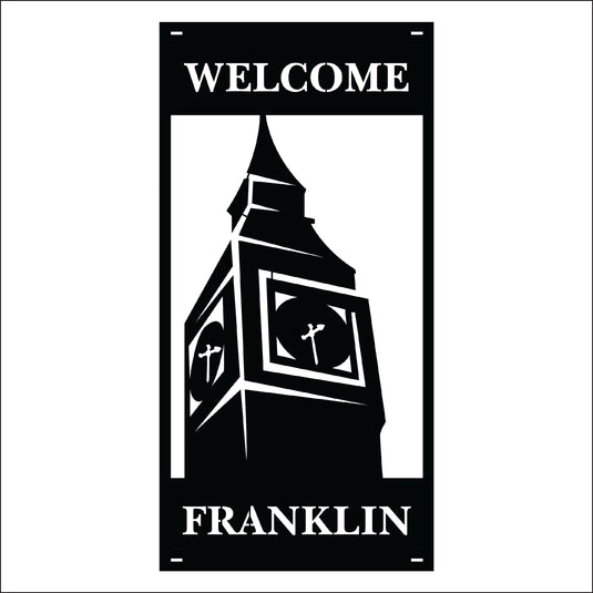 M123 Clock Tower - Metal Pole Banner