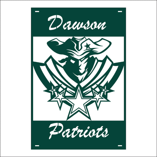 M129 Mascot Patriots - Metal Pole Banner