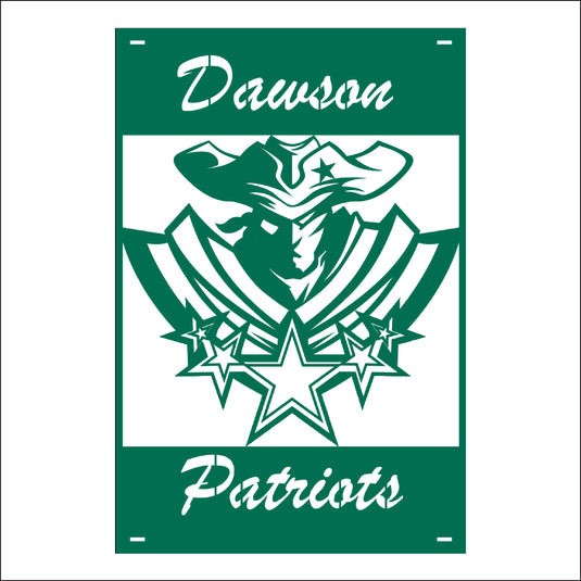 M129 Mascot Patriots - Metal Pole Banner