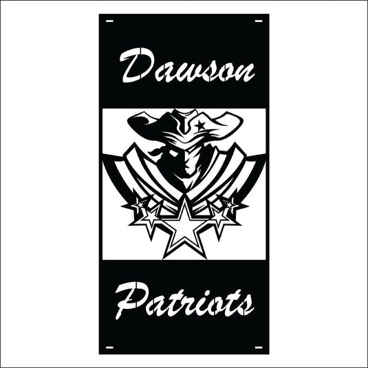 M129 Mascot Patriots - Metal Pole Banner