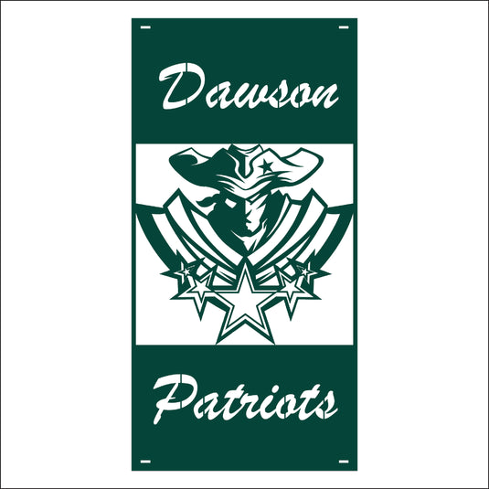 M129 Mascot Patriots - Metal Pole Banner