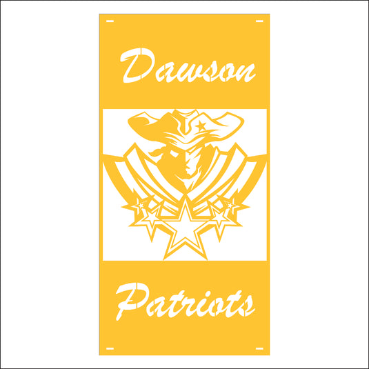 M129 Mascot Patriots - Metal Pole Banner