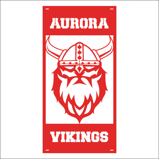 M132 Mascot Vikings - Metal Pole Banner