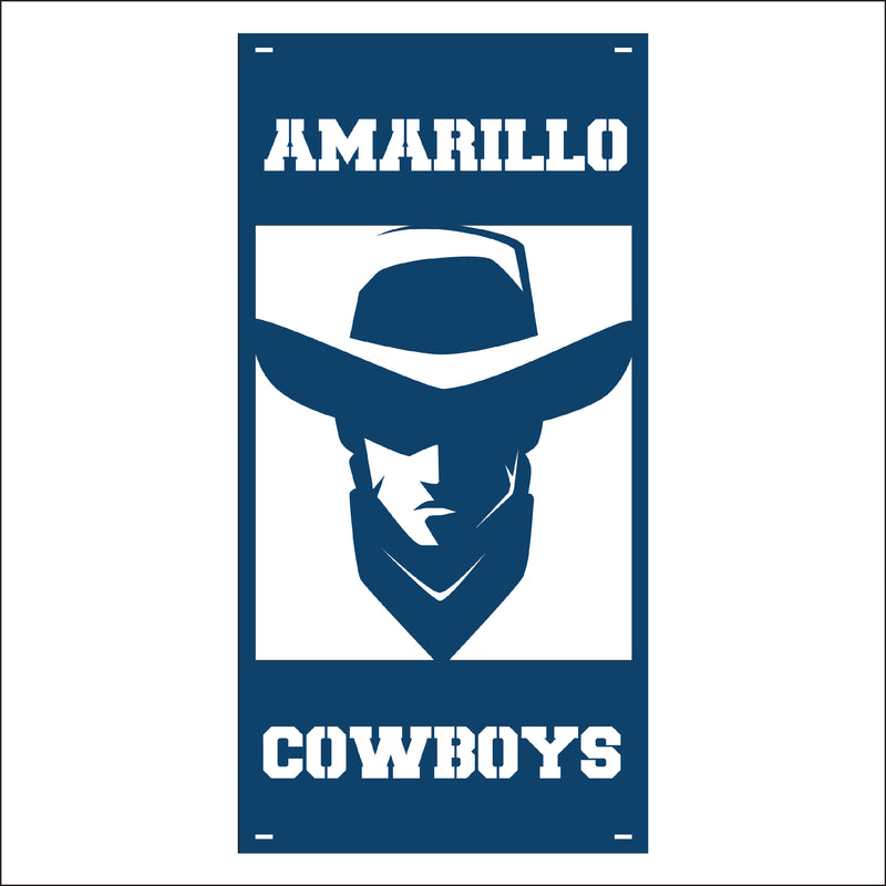 Load image into Gallery viewer, M133 Mascot Cowboys - Metal Pole Banner
