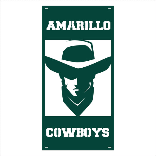 M133 Mascot Cowboys - Metal Pole Banner