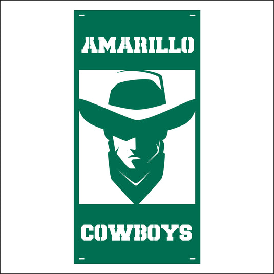 M133 Mascot Cowboys - Metal Pole Banner