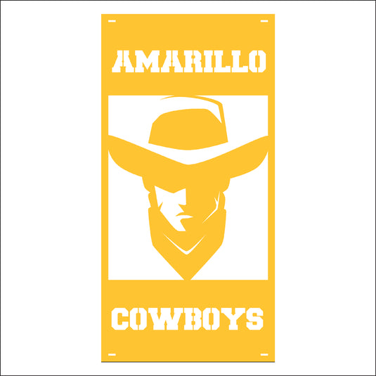 M133 Mascot Cowboys - Metal Pole Banner