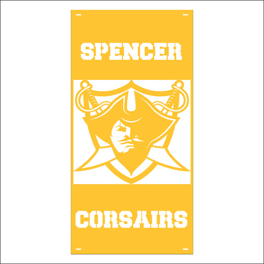 M135 Mascot Corsairs - Metal Pole Banner