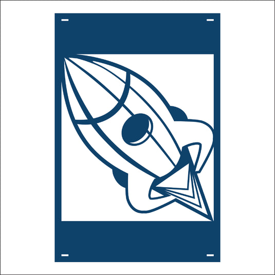 M138 Mascot Rockets - Metal Pole Banner