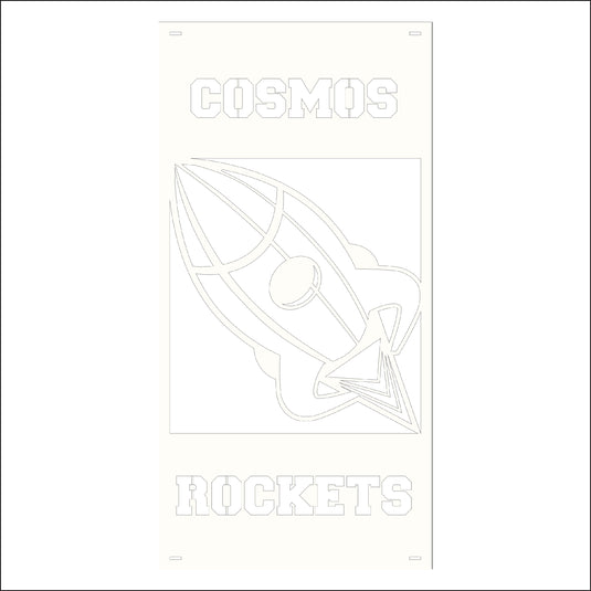 M138 Mascot Rockets - Metal Pole Banner