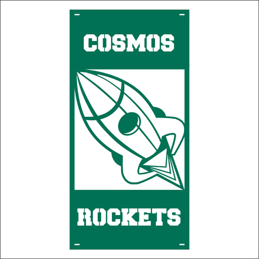 M138 Mascot Rockets - Metal Pole Banner