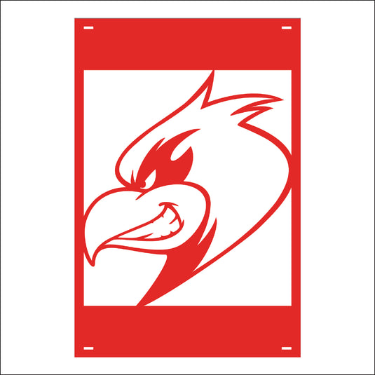 M143 Mascot Cardinals - Metal Pole Banner