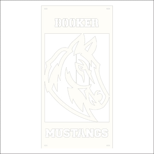 M144 Mascot Mustangs - Metal Pole Banner