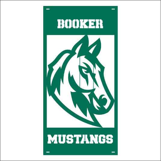 M144 Mascot Mustangs - Metal Pole Banner