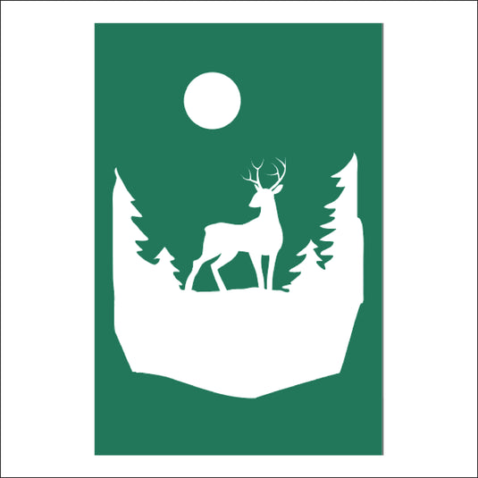 M108 Deer in the Woods - Metal Pole Banner