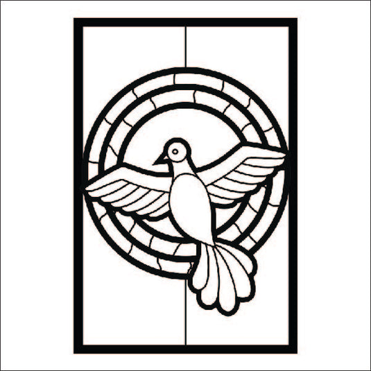 M106 Stained Glass Dove - Metal Pole Banner