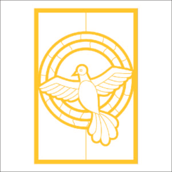 Load image into Gallery viewer, M106 Stained Glass Dove - Metal Pole Banner
