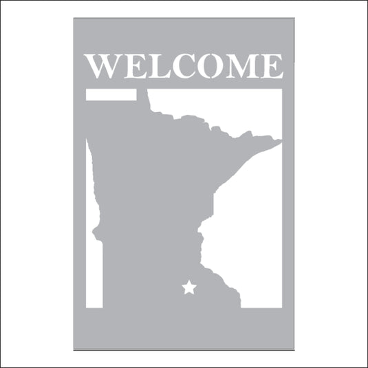 M104 Welcome to Our State - Metal Pole Banner