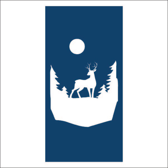 M108 Deer in the Woods - Metal Pole Banner