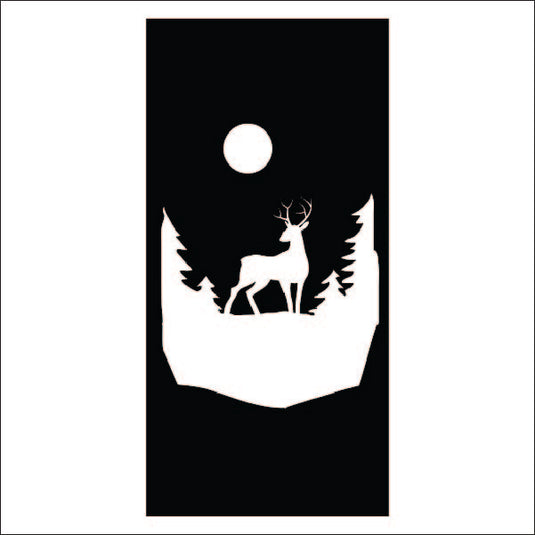 M108 Deer in the Woods - Metal Pole Banner