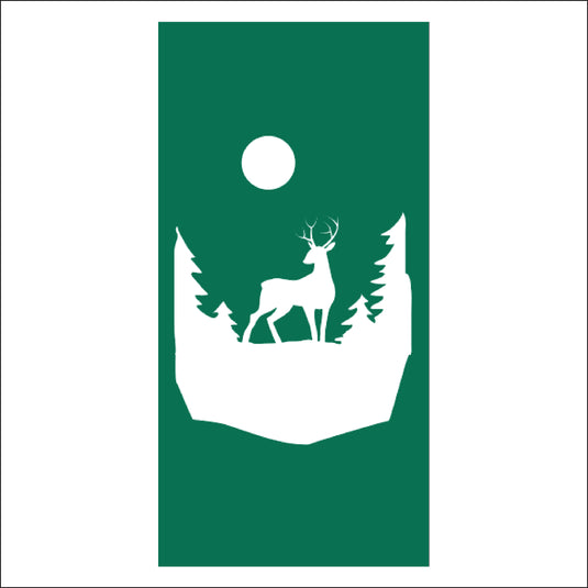 M108 Deer in the Woods - Metal Pole Banner