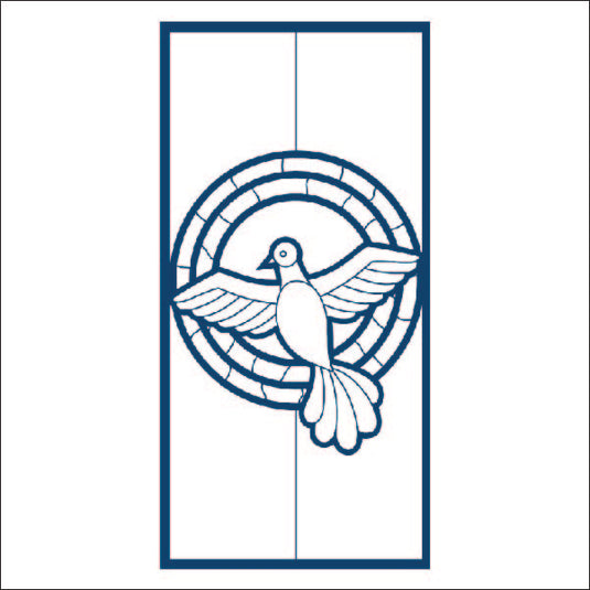 M106 Stained Glass Dove - Metal Pole Banner