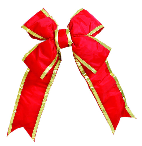 Red with Gold Trim Nylon Christmas Bows