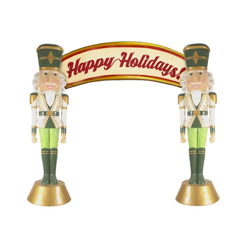 9' American Christmas Nutcracker Archway Fiberglass Christmas Decoration (Green)