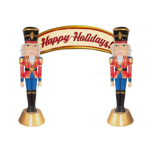 9' American Christmas Nutcracker Archway Fiberglass Christmas Decoration (Red and Blue)