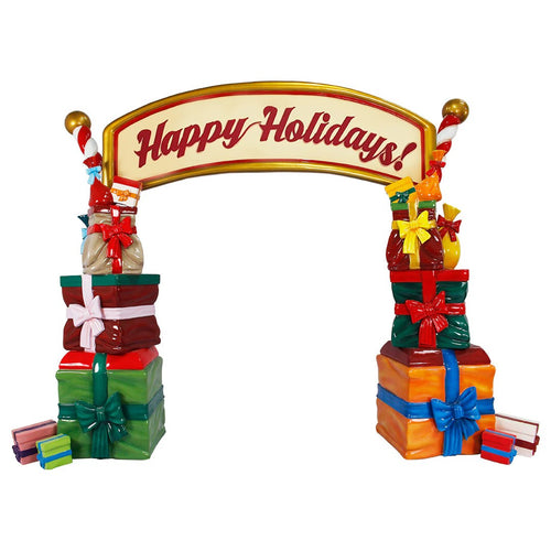 10' Happy Holidays Gifts Archway Fiberglass Christmas Decoration