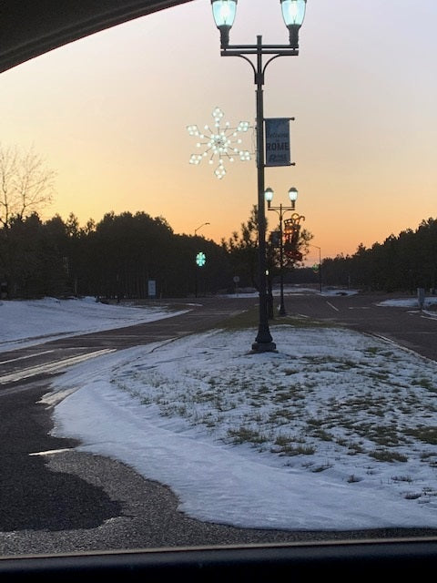 Load image into Gallery viewer, 4&#39; Diamond Snowflake Silhouette Pole Mounted Decoration
