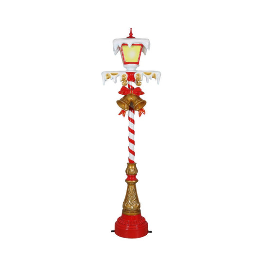 5' Christmas Lamp Post with Lights Fiberglass Christmas Decoration