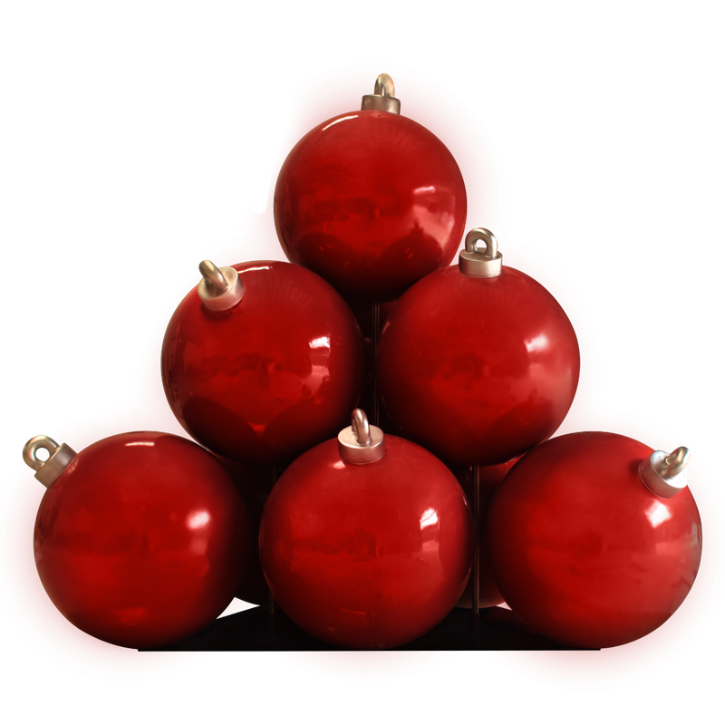 Load image into Gallery viewer, 9&#39; Red Christmas Ornament Ball Stack Fiberglass Christmas Decoration
